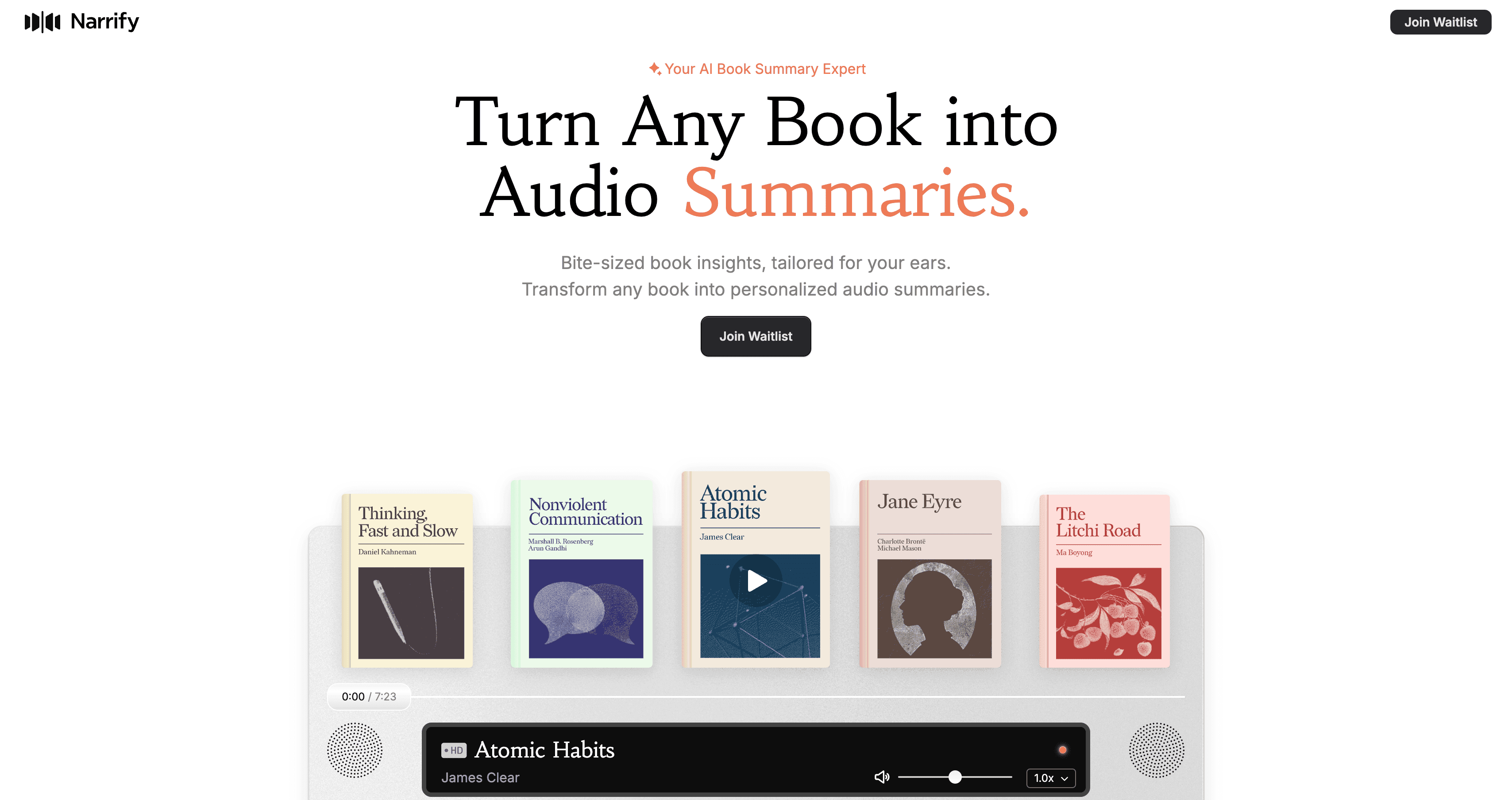 Transform Books into Personalized Audio Summaries with Narrify